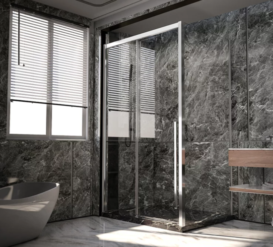 Душевой уголок Veconi Premium Trento PTC-SP-30CH 150x100, профиль хром