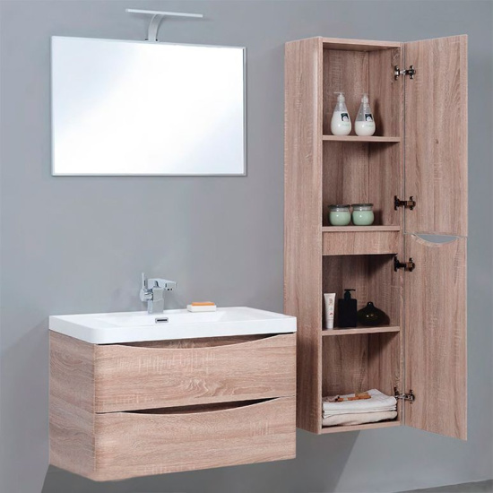 Тумба с раковиной BelBagno Ancona-N 80 rovere bianco подвесная