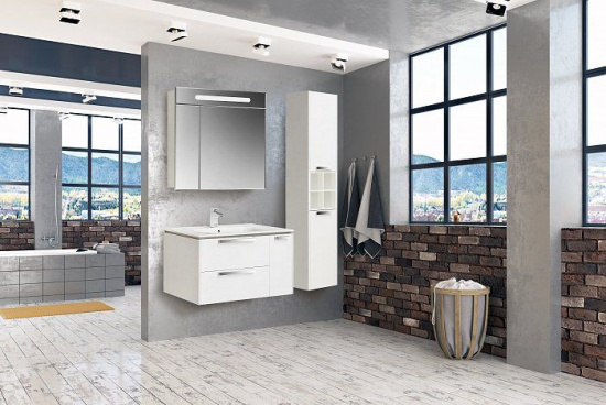 Тумба с раковиной Roca Lago 80 белый глянец