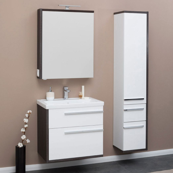 Пенал Aquanet Фостер 35 белый, эвкалипт мистери