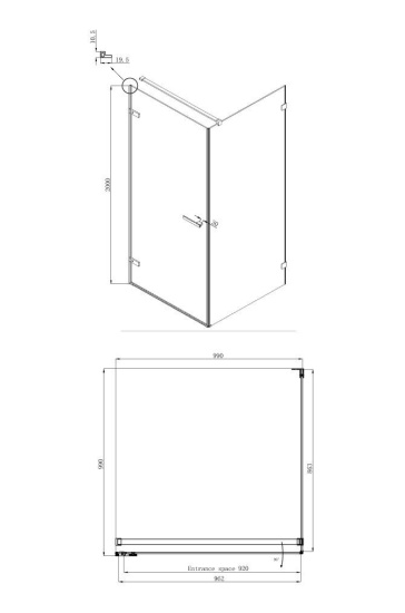 Душевой уголок Ambassador Abner 10011102L 100x100 см