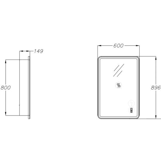 Зеркало-шкаф Opadiris Элеганс 60 премиум, с подсветкой