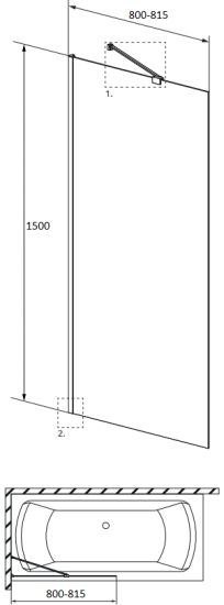 Шторка на ванну Radaway Idea PNJ II 80