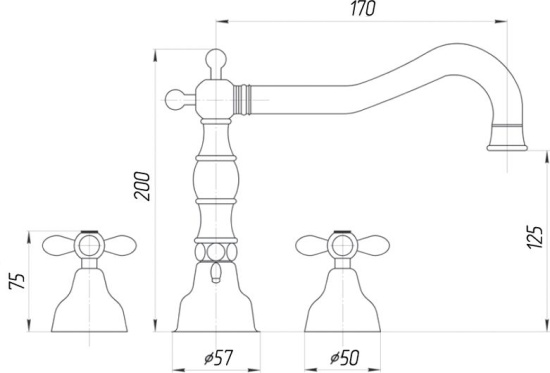 Смеситель для раковины Migliore Princeton Plus ML.PRP-8012.CR