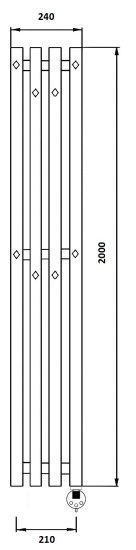 Полотенцесушитель электрический Secado Сандриго 4К 2000/210 R, черный матовый