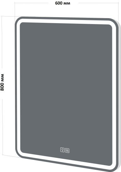 Зеркало BelBagno SPC-MAR-600-800-LED-TCH-WARM с подогревом
