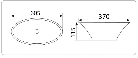 Накладная раковина CeramaLux 9397