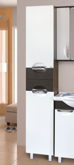 Пенал Misty Франко венге, белый L с бельевой корзиной