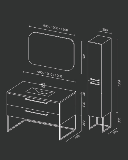 Зеркало Sanvit Асти 90