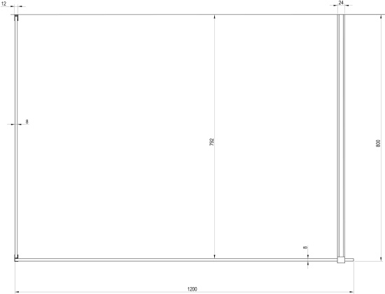 Душевая перегородка Ravak Walk-In Corner 120х80 + кронштейн 80 см, черный