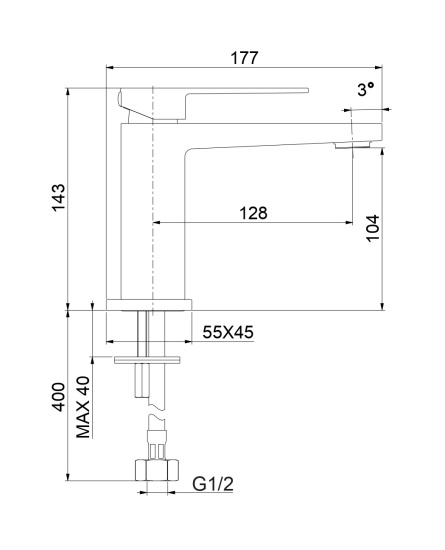 Смеситель для раковины Fiore Kube 100BB8516, белый