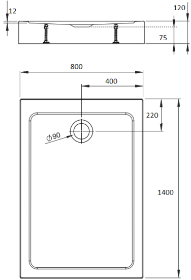 Поддон для душа Radaway Doros F Compact 140x80