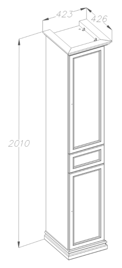 Пенал Opadiris Корсо-оро 43 L слоновая кость