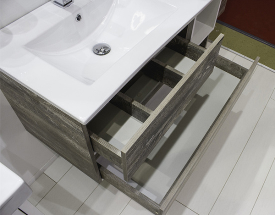 Тумба с раковиной Comforty Турин 90 L дуб бежевый