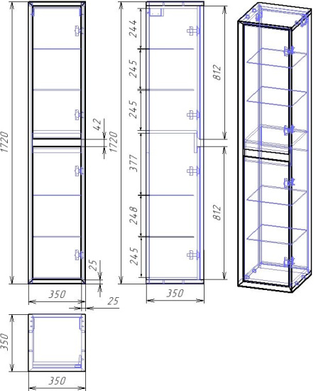 Пенал Dreja Insight 35 белый глянец