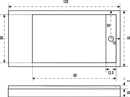 Поддон для душа Good Door Stella 120x70 с сифоном