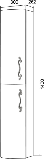 Пенал Aima Design Amethyst 30П L white, выпуклый