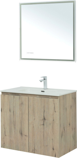 Мебель для ванной Aquanet Алвита new 80 подвесная, дуб веллингтон белый, с дверками