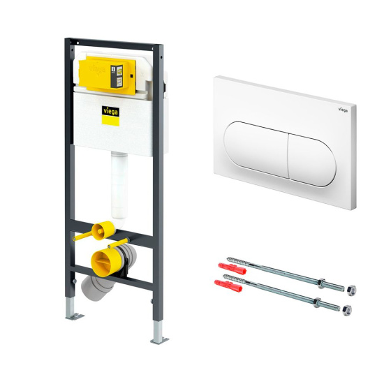 Инсталляция Viega Prevista Dry 792831 с кнопкой + унитаз подвесной Ceramicanova Metric Rimless CN3007