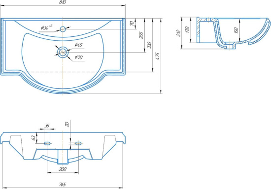 Тумба с раковиной Misty Жардин 85 светло-бежевая