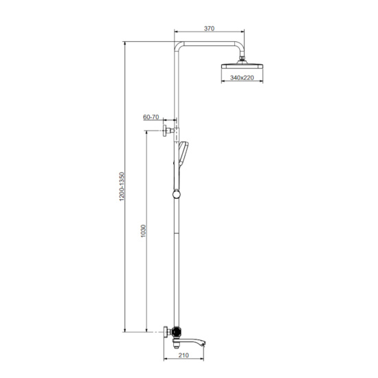 Душевая стойка Raglo R01.26.09 с термостатом