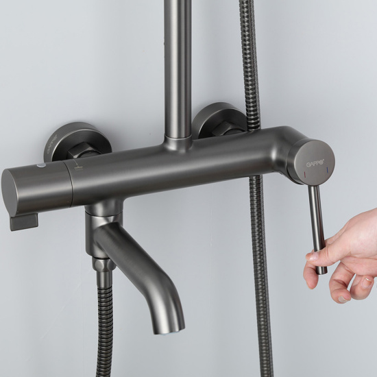 Душевая стойка Gappo G2406-9, оружейная сталь