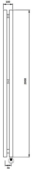 Полотенцесушитель электрический Secado Бергамо 2К 2000/70 R, черный матовый