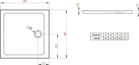 Поддон для душа Radaway Doros C900