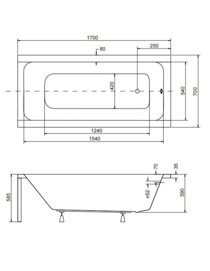 Акриловая ванна Besco Modern 160