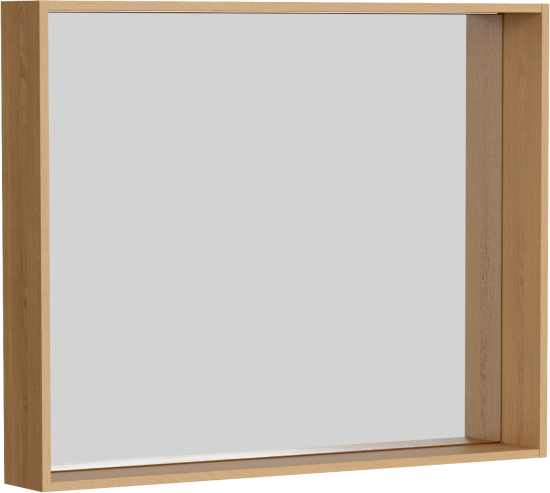 Зеркало Aqwella Basic 80х100 дуб золотой, с полкой