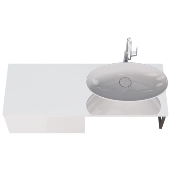 Тумба с раковиной Dreja Box+Line 120 белый глянец