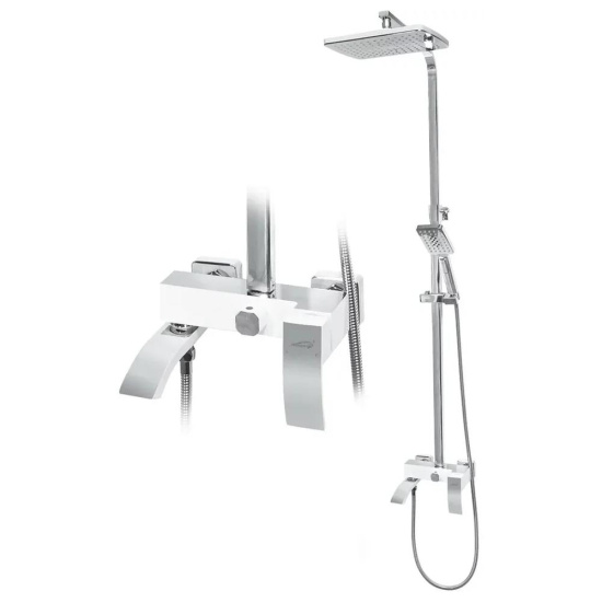 Душевая стойка Hansberge H5077W1, белый/хром