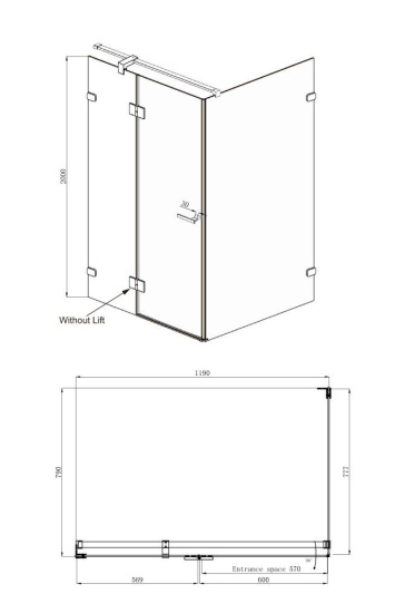 Душевой уголок Ambassador Abner 10011103L 120x80 см