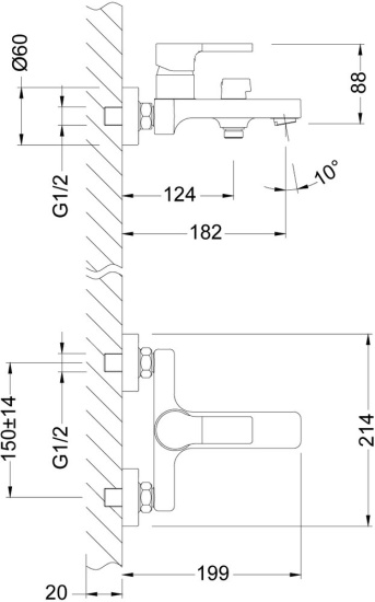 Душевой комплект Lemark Aura LM0614C + LM0606C