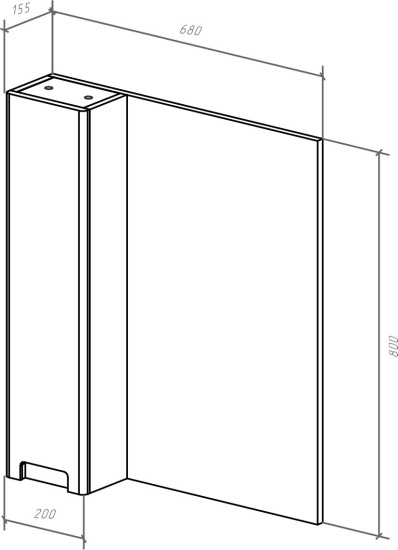 Зеркало Bellezza Пегас 70 L бежевое