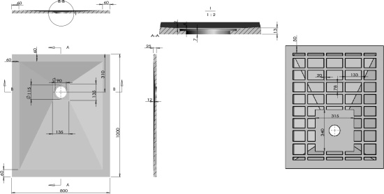 Поддон для душа Vincea VST-4SR8010G 100x80 серый