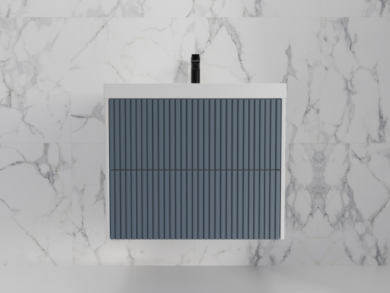 Тумба с раковиной Style Line Стокгольм 70 подвесная, графит софт