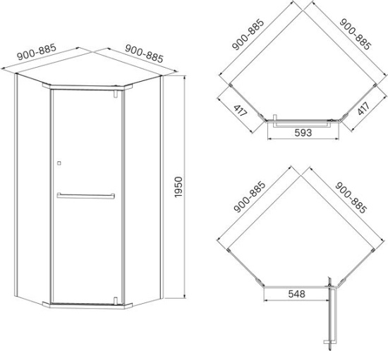 Душевой уголок Iddis Steel STE8SS9i23 90х90 см, сатин