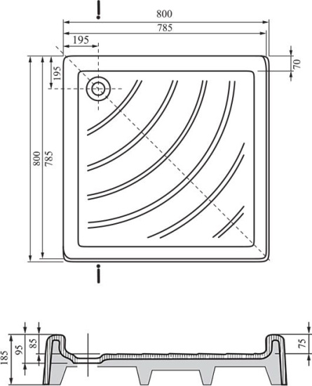 Поддон для душа Ravak Angela-80 PU с экраном
