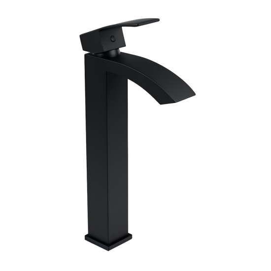 Смеситель для раковины высокий Filarete Waterfall FL6010BL, черный