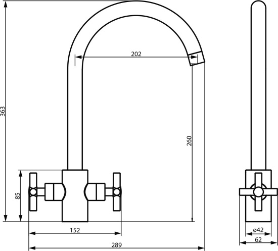 Смеситель для кухни Damixa RedBlu Neo Classic 240000000