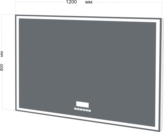 Зеркало BelBagno SPC-GRT-1200-800-LED-TCH-RAD с bluetooth, термометром и радио
