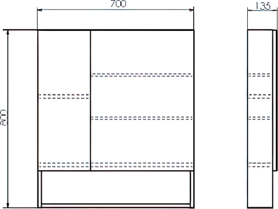 Зеркало-шкаф Comforty Никосия 70 дуб тёмный