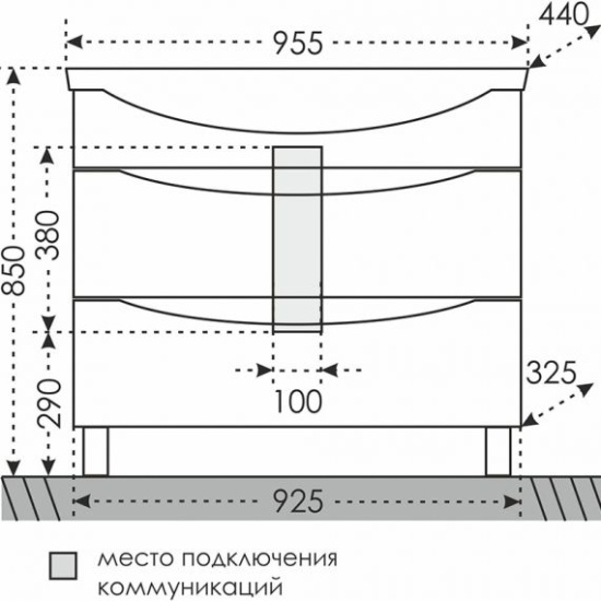 Мебель для ванной СанТа Сатурн 95 напольная