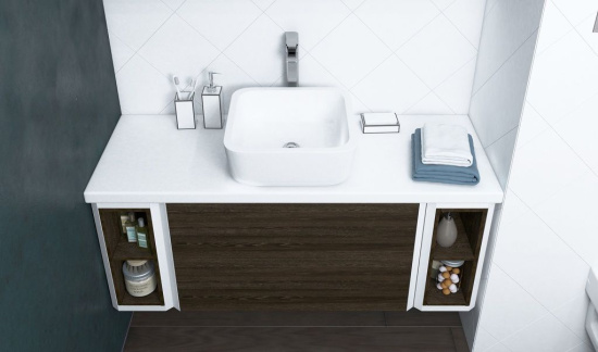 Полка AQUATON Брук 20 под столешницу, дуб феррара