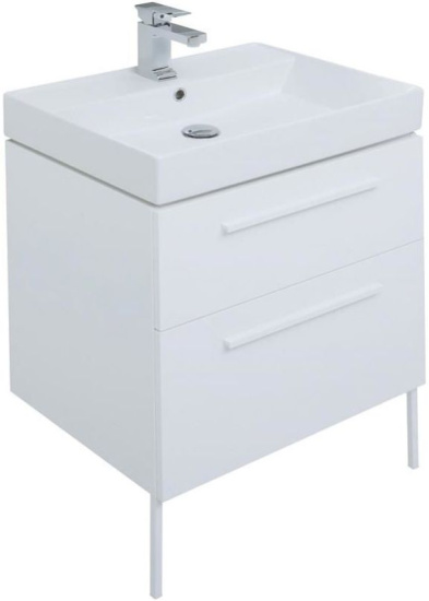 Мебель для ванной Aquanet Nova 60 2 ящика, белый глянец