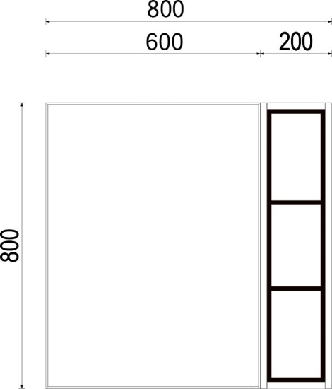 Зеркало Aquaton Брук 80 (60+20) с полкой, дуб феррара