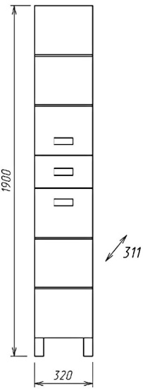 Шкаф-пенал Onika Балтика Black 32.11