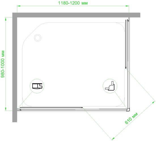 Душевой уголок Royal Bath HPD RB1120HPD-C-BL 120x100