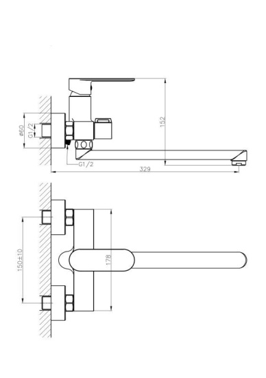 Смеситель для ванны Haiba HB22590-7 черный